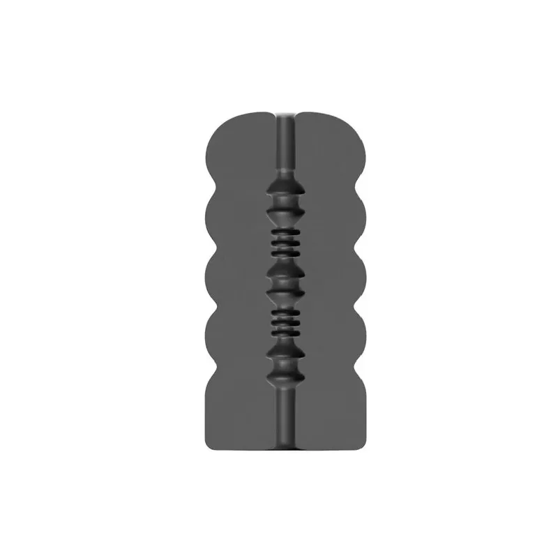 Masturbateur en spirale noir 17 cm de la marque ALL BLACK, avec nervures intérieures pour stimulation