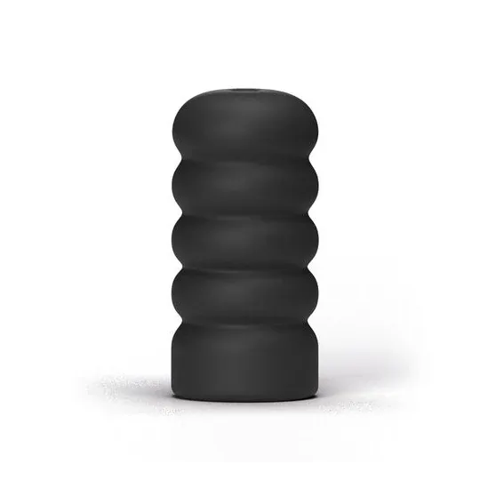 Masturbatore a spirale nero 17 cm di ALL BLACK con nervature interne per stimolazione