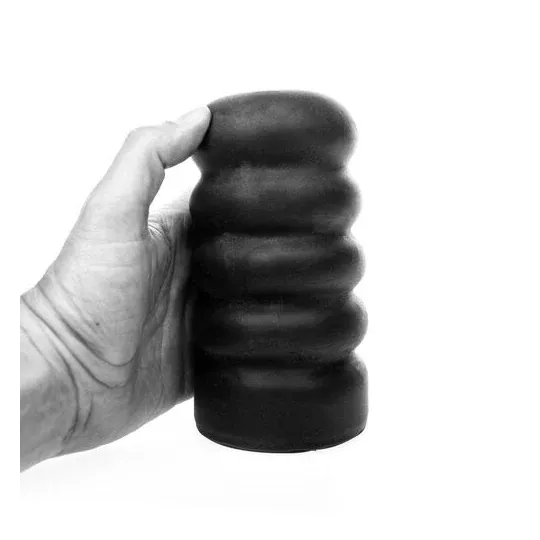 Masturbateur en spirale noir 17 cm de la marque ALL BLACK, avec nervures intérieures pour stimulation