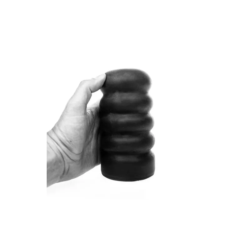 Masturbatore a spirale nero 17 cm di ALL BLACK con nervature interne per stimolazione