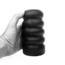 Black spiral masturbator 17 cm by ALL BLACK with internal ribs for extra stimulation