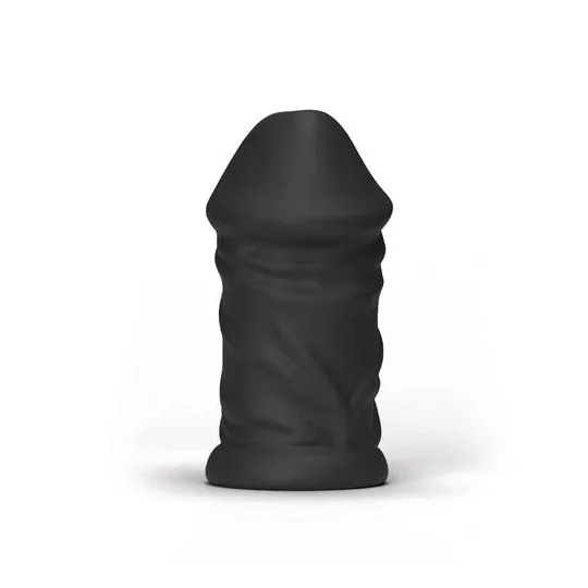 ALL BLACK Daddy realistic veined shaft masturbator 17 cm main view male sex toy