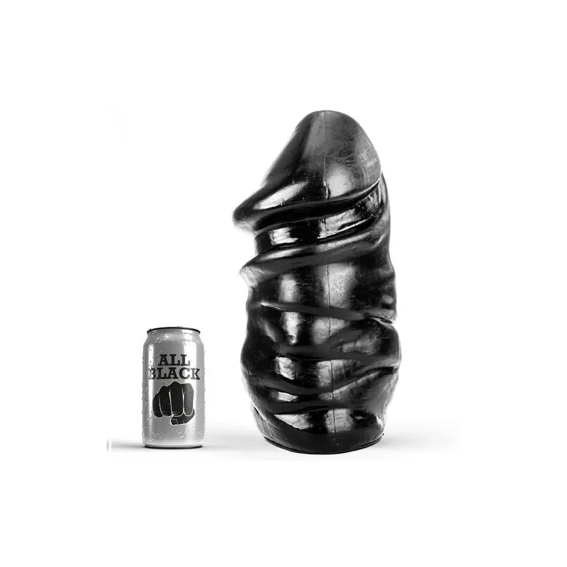 Consolador anal negro ALL BLACK 33 cm sin testículos – juguete largo de PVC