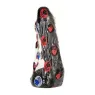 Dildo realistico ALL BLACK 20 cm - vista frontale del fallo anale nero in PVC con texture ondulata