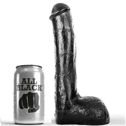 Realistic textured anal dildo 23 cm black ALL BLACK for maximum anal stimulation