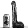 Realistischer Analdildo mit Textur 23 cm schwarz ALL BLACK für anale Stimulation