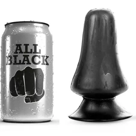Plug anal 12 cm de la marque All Black en couleur noire, avec une base arrondie pour une utilisation sécurisée.