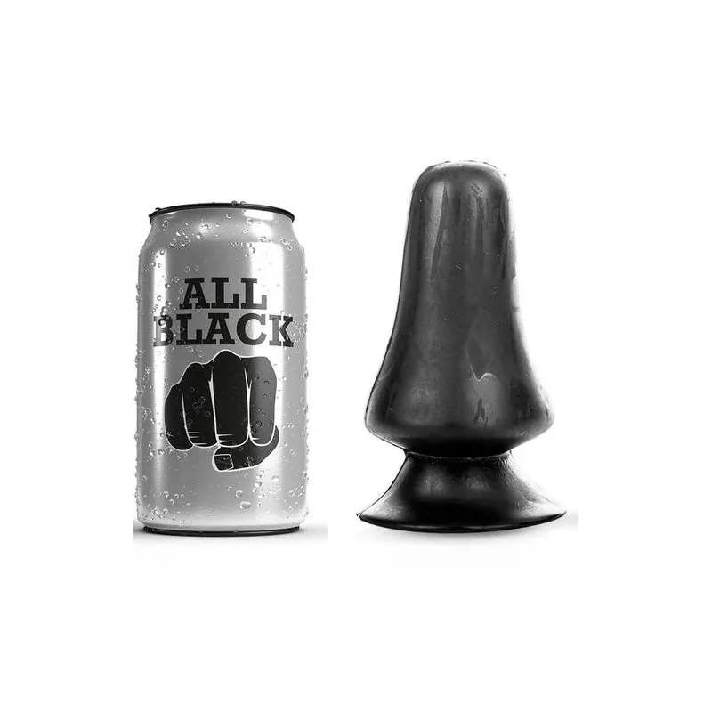 Plug anal 12 cm de la marque All Black en couleur noire, avec une base arrondie pour une utilisation sécurisée.