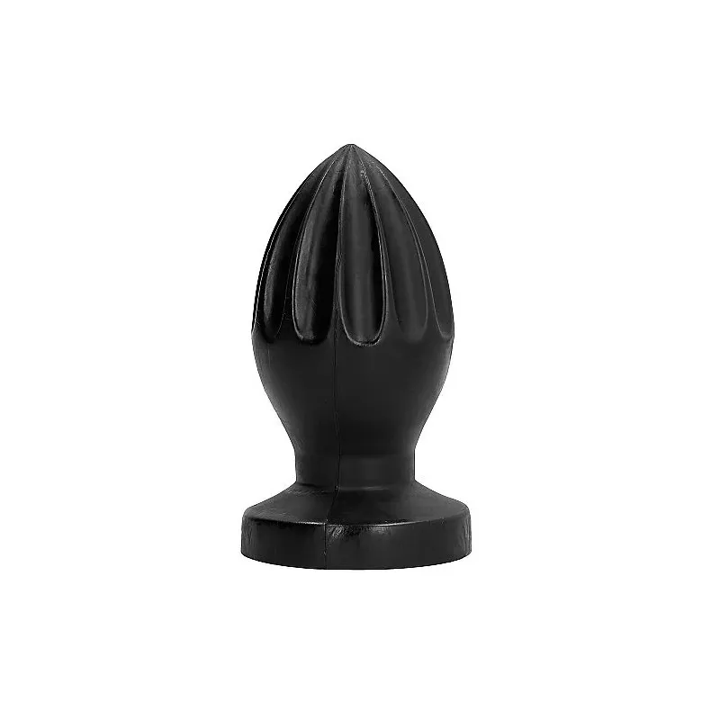 Analplug mit Rillen schwarz 12 cm ALL BLACK, anorektales Spielzeug aus phthalatfreiem PVC