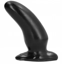 Plug anale ALL BLACK nero curvo 13 cm design ergonomico per stimolazione prostata e punto G