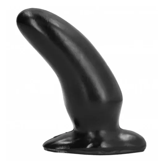Plug anal ALL BLACK noir incurvé 13 cm forme ergonomique pour stimulation prostate et point G