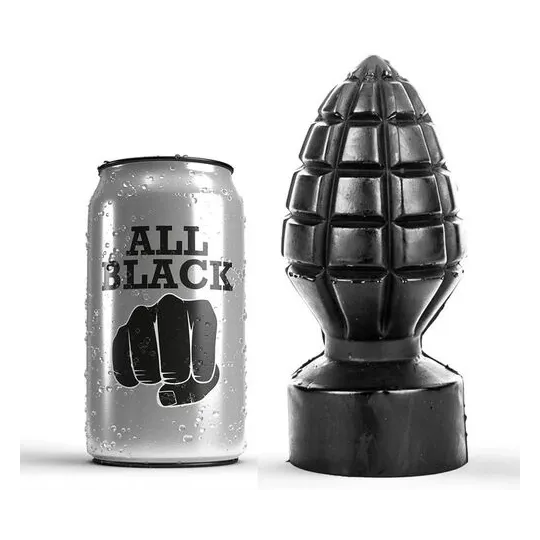 Plug anale granata nero 14 cm ALL BLACK PVC sex toy