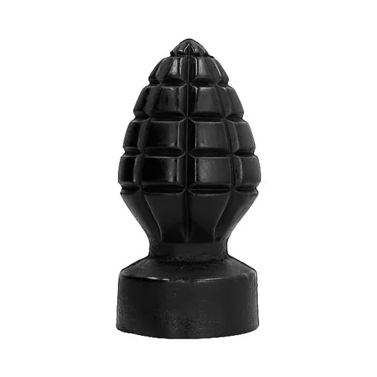 Plug anal grenade noir 14 cm ALL BLACK PVC sex toy forme grenade