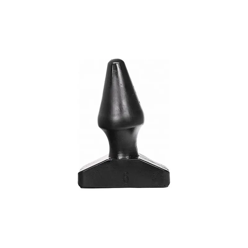 Plug anale conico nero ALL BLACK 15,5 cm – vista frontale