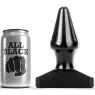 Conical black butt plug ALL BLACK 15.5 cm – front view