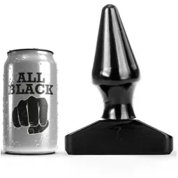 Plug anale conico nero 16 cm ALL BLACK in PVC per facile inserimento