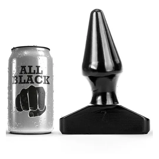 Tapón anal cónico negro 16 cm ALL BLACK de PVC para estiramiento anal