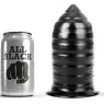 ALL BLACK Tapón anal acanalado negro 16 cm con 14 cm insertable para estimulación intensa