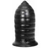 ALL BLACK Plug anal nervuré noir 16 cm avec 14 cm insérable pour stimulation maximale