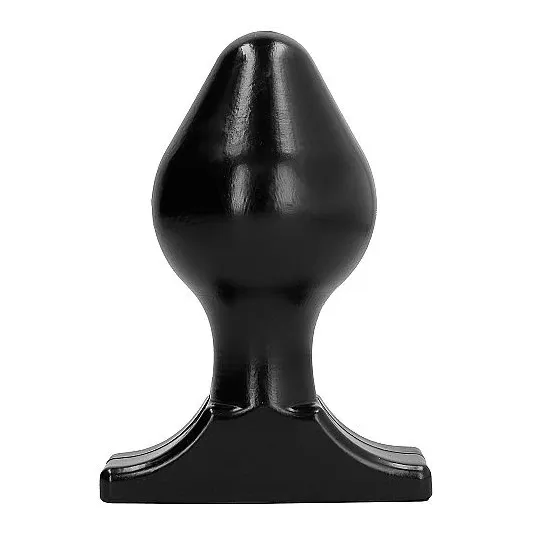 Progressive anal plug 16x8 cm black ALL BLACK front view