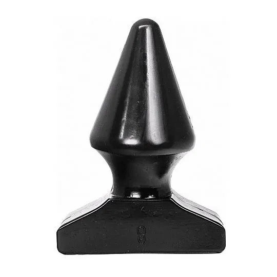 Plug anal progressif noir ALL BLACK 17 cm vue de face insérable 13 cm
