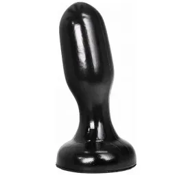 ALL BLACK Analplug wasserdicht schwarz PVC 19,5 cm mit breiter Basis, Ansicht von vorne