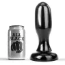 Plug anal ALL BLACK impermeable negro PVC 19,5 cm con base ancha, vista frontal del producto