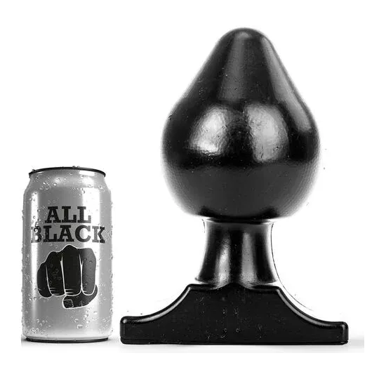 Plug anal progresivo ALL BLACK negro silicone 19 cm para estiramiento gradual - juguete íntimo de silicona