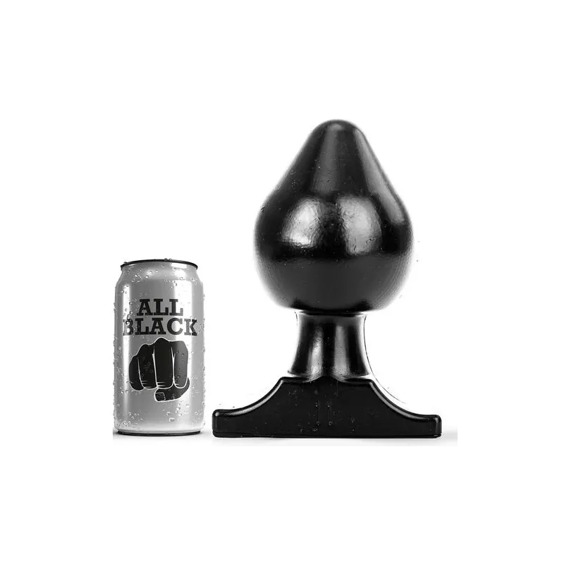 Plug anal progresivo ALL BLACK negro silicone 19 cm para estiramiento gradual - juguete íntimo de silicona