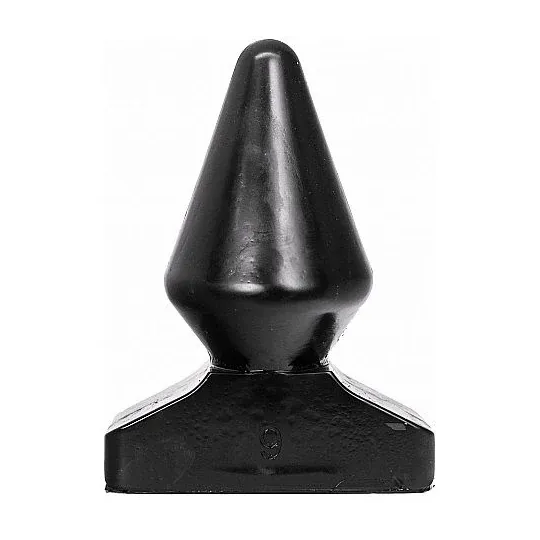 ALL BLACK progressiver Buttplug schwarz PVC konisch 20,5 cm für einfaches Einführen
