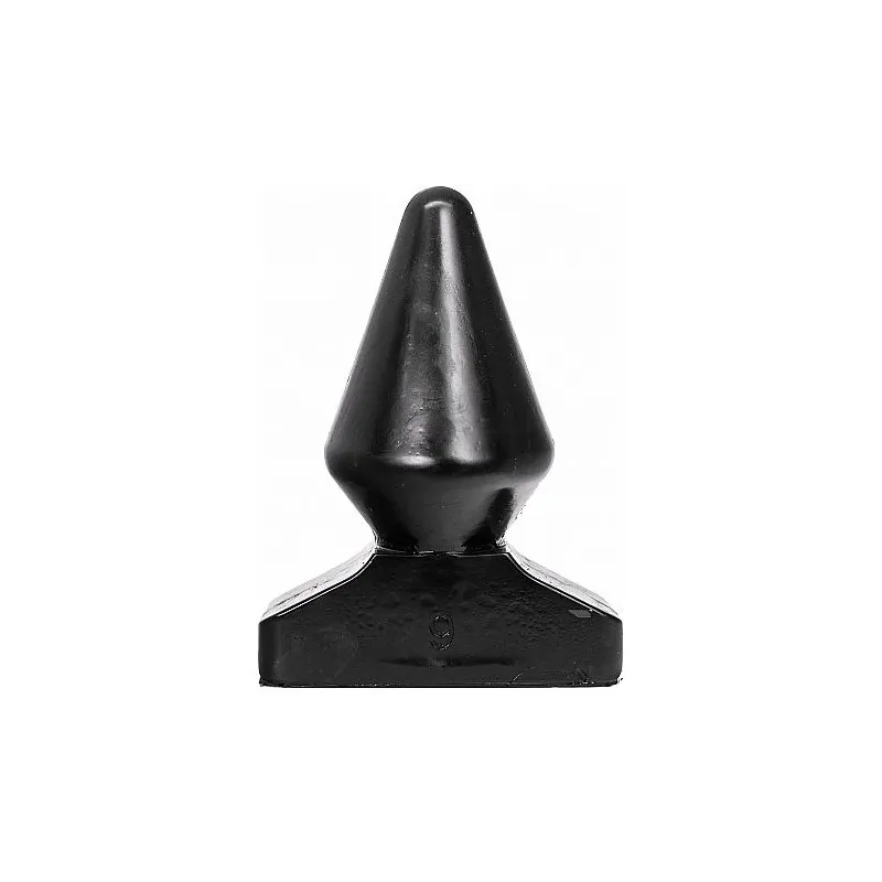 ALL BLACK plug anal progressif noir PVC forme conique 20,5 cm insertion progressive