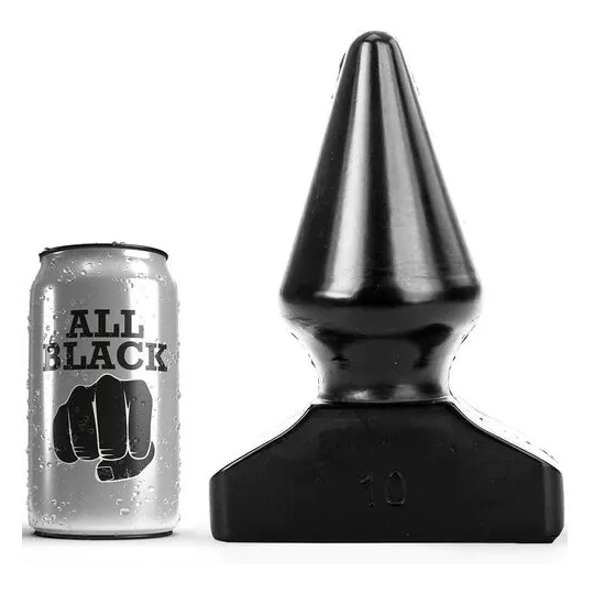 ALL BLACK plug anale progressivo nero PVC conico 20,5 cm inserimento graduale