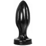 ALL BLACK plug anal en PVC noir 21 cm imperméable avec rainures – plaisir anal maximal