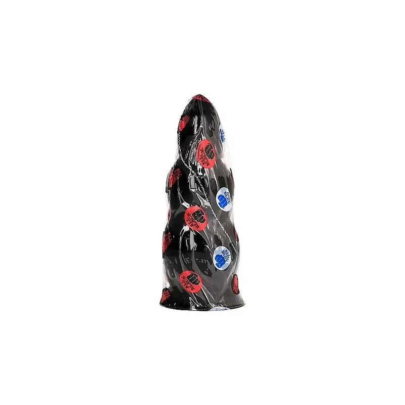Extra long progressive anal plug black 23 cm ALL BLACK - front view