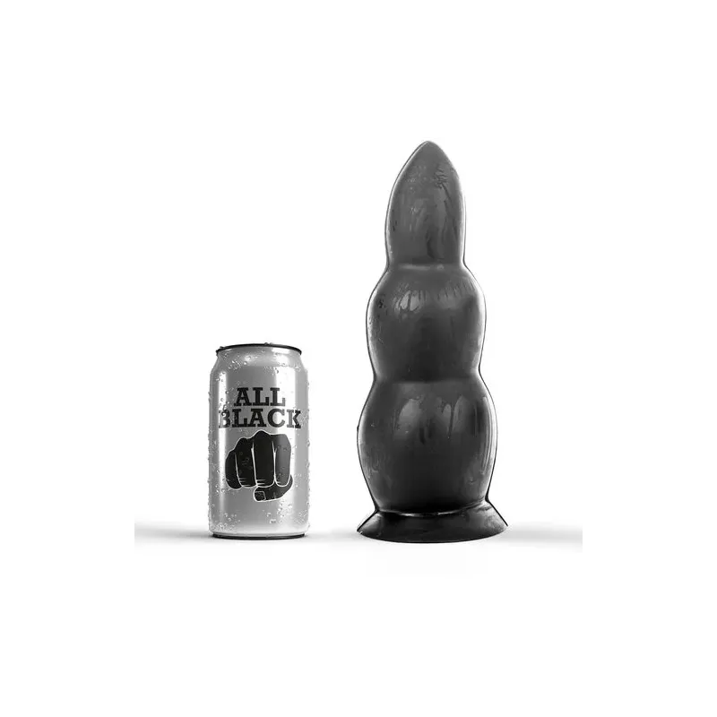 Analplug extra lang progressiv schwarz 23 cm ALL BLACK - Frontansicht