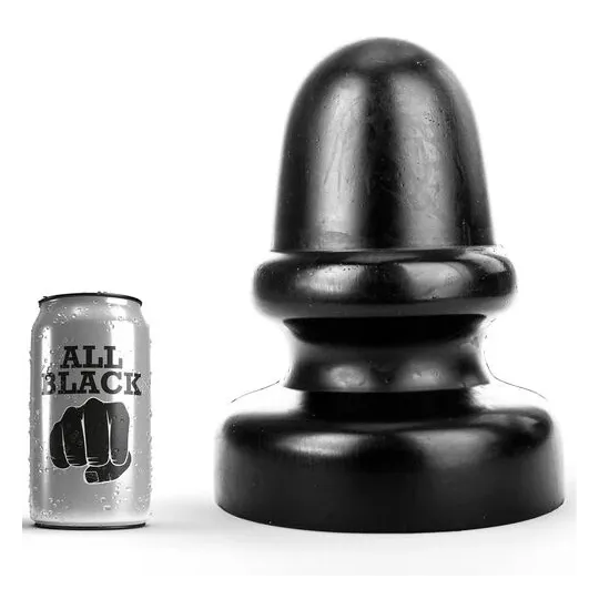 Plug anale nero 23 cm ALL BLACK con base larga, forma ergonomica in PVC
