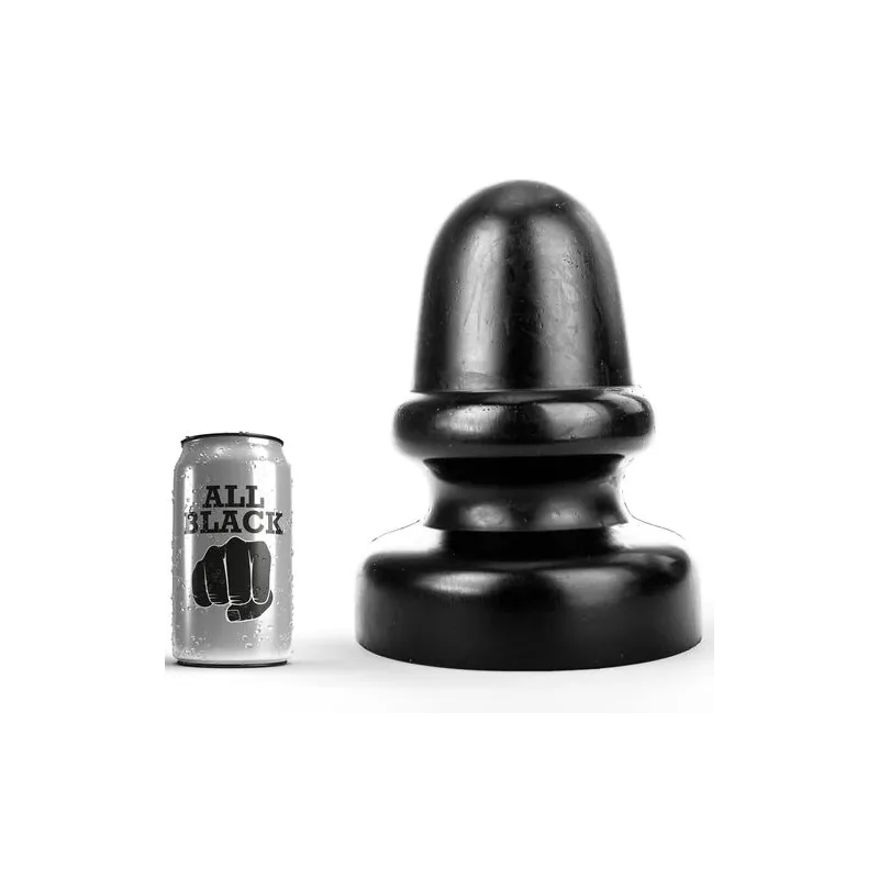 Schwarzer Analplug 23 cm von ALL BLACK mit breiter Basis, ergonomische Form aus PVC