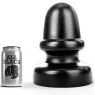 Black anal plug 23 cm by ALL BLACK with wide base, ergonomic PVC shape
