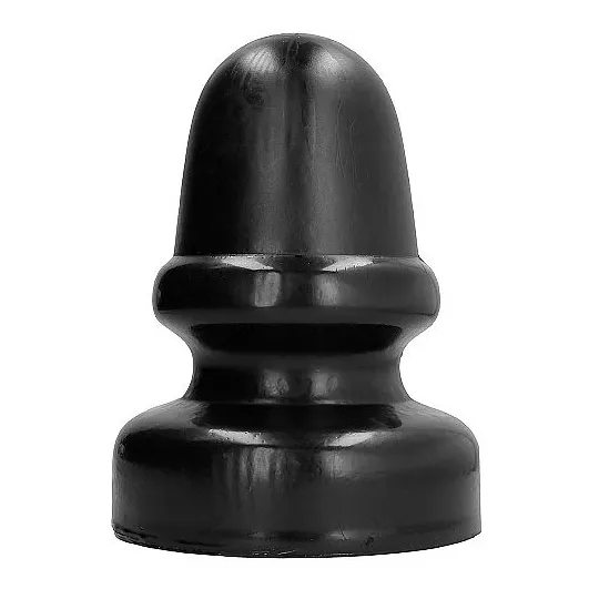 Plug anal noir 23 cm ALL BLACK avec base large, forme ergonomique en PVC