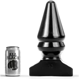 Riesen konischer Analplug ALL BLACK 28,5 cm - PVC Spielzeug schwarz