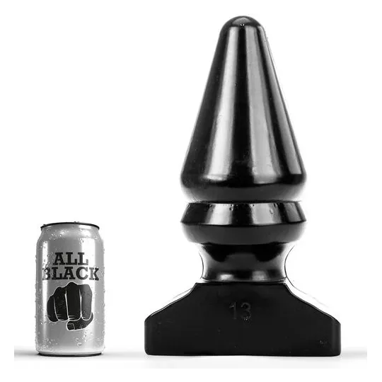 Plug anale conico gigante ALL BLACK 28,5 cm - giocattolo in PVC nero