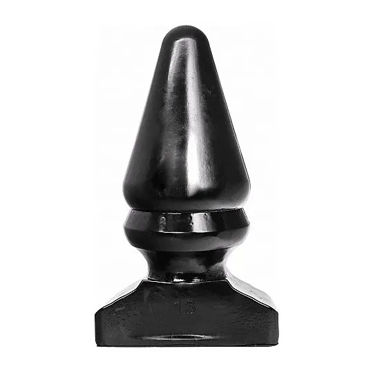 Giant conical butt plug ALL BLACK 28.5 cm - black PVC toy