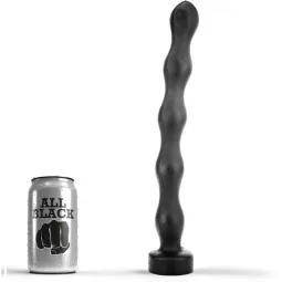 All Black adjustable anal plug 32 cm black - overall view with progressive wide tip