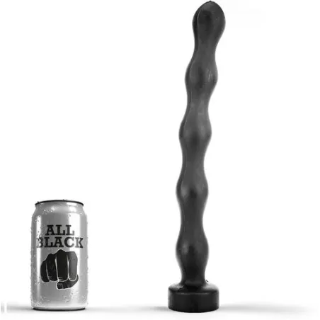 All Black plug anal ancho variable 32 cm negro - vista general con punta ancha progresiva" }, { "fr": "All Black plug anal large