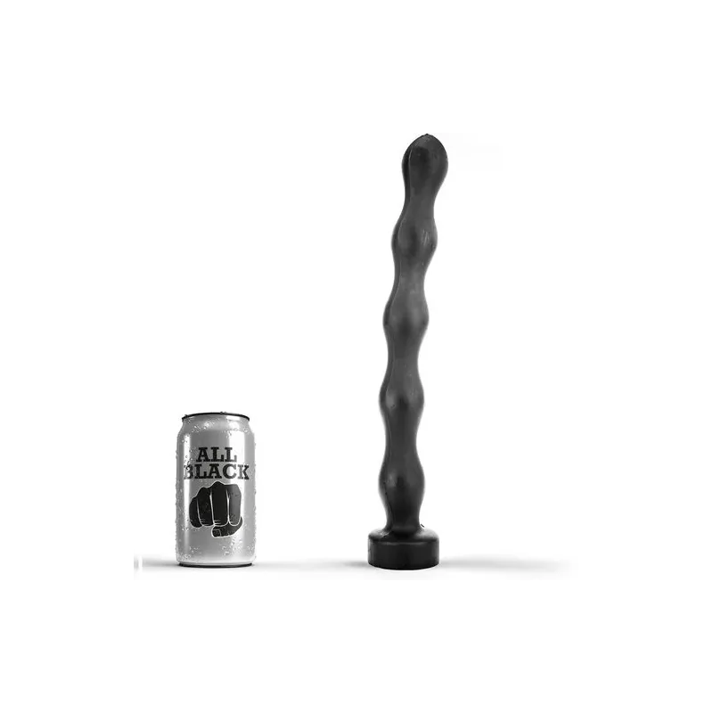 All Black plug anal ancho variable 32 cm negro - vista general con punta ancha progresiva" }, { "fr": "All Black plug anal large