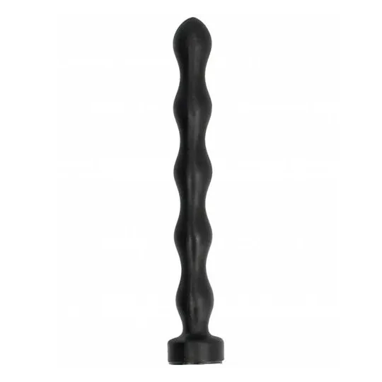 All Black adjustable anal plug 32 cm black - overall view with progressive wide tip