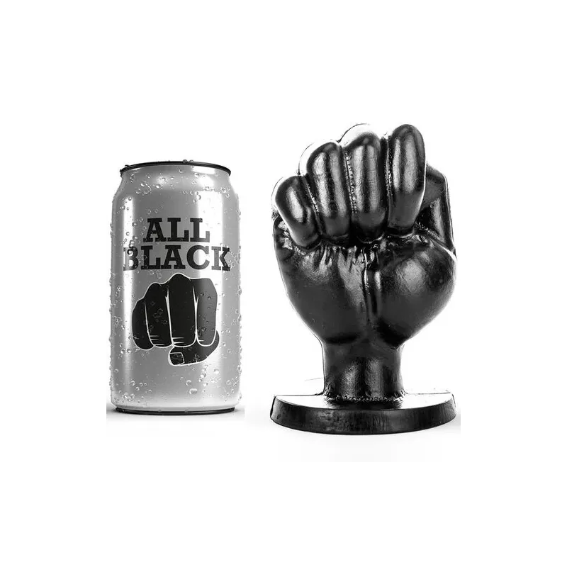 Plug anale a forma di pugno nero ALL BLACK 13 cm – giocattolo fisting D-221851