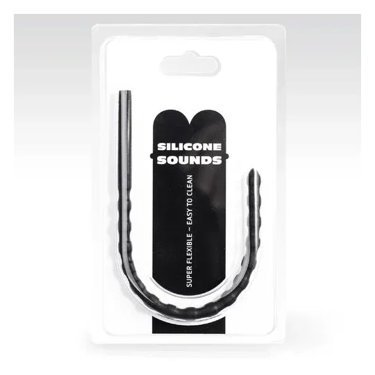 Sonda uretrale in silicone nero 6 mm di All Black, inserto flessibile per piacere intimo