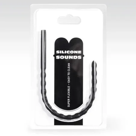 Sonda uretrale in silicone nero 6 mm di All Black, inserto flessibile per piacere intimo