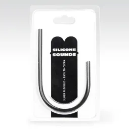 Flexible hypoallergenic silicone urethral sound 8mm black ALL BLACK